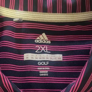 Adidas Golf Polo with Pink and Black Stripes size 2XL.  Never worn